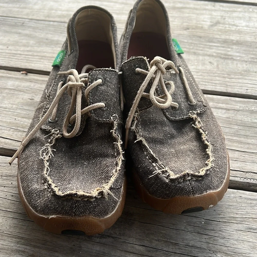 TWISTED X Men's Driving Moc Boat Shoes Eco Dust Size 8 - Picture 9 of 11